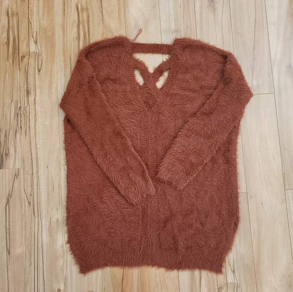 Kaisley Anthropologie Tunic Oversized Furry Sweater Size LARGE - Picture 2 of 11